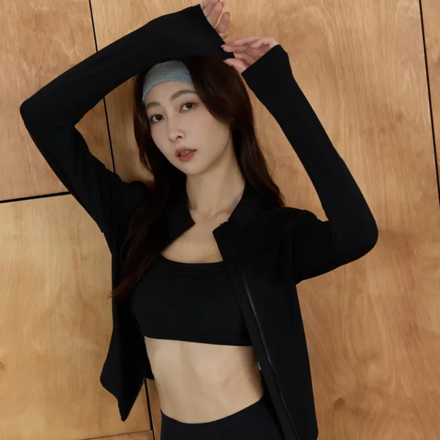 【SeasonsBikini】３色小高領磨毛貼身長袖拉鏈外套瑜珈運動外套-B7106