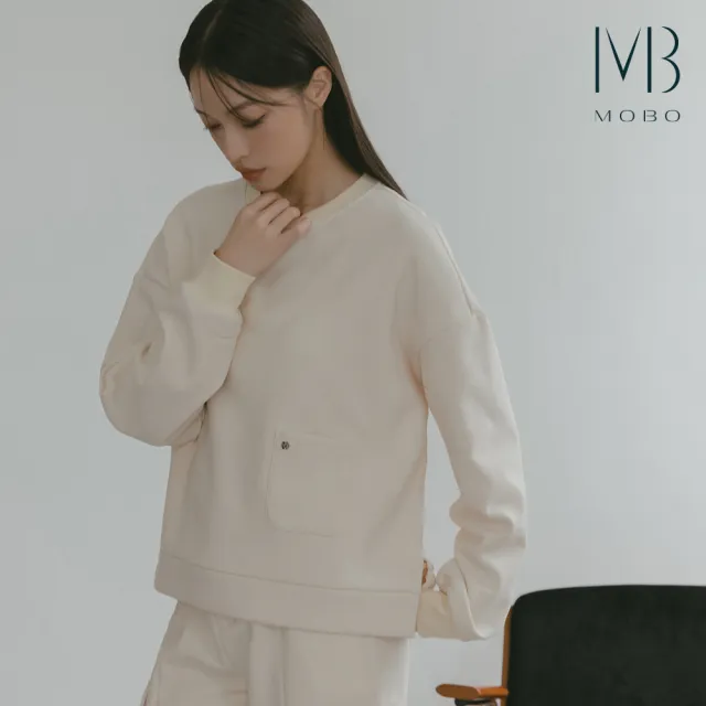【MO-BO】M系列刷毛口袋大學T