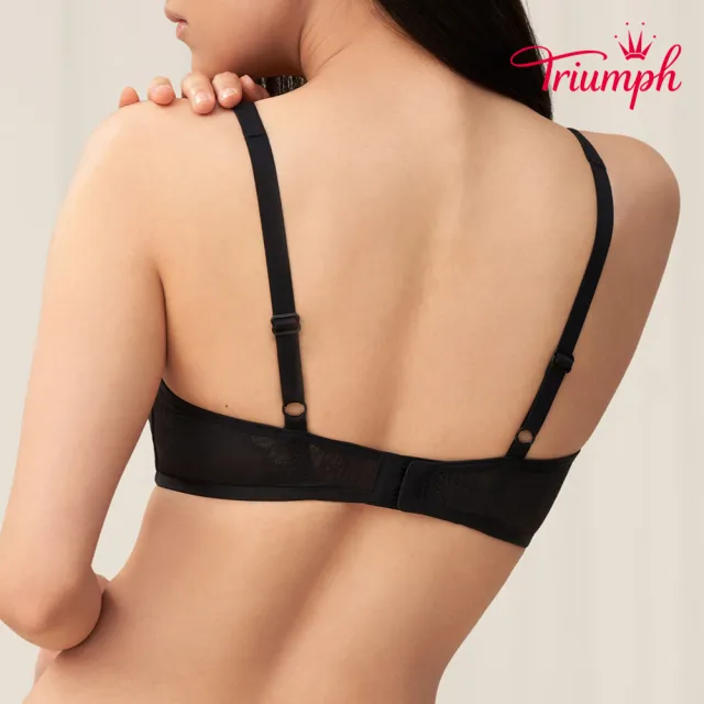 【Triumph 黛安芬】4D彈力系列 圓領蕾絲無鋼圈內衣(時尚黑)