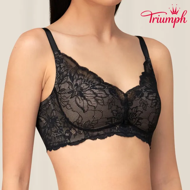 【Triumph 黛安芬】自在貼合系列 蕾絲透氣包覆無鋼圈內衣(時尚黑)