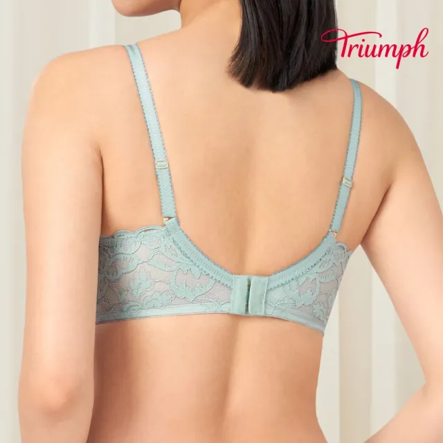 【Triumph 黛安芬】Premium奢光蕾絲系列 水感輕盈無鋼圈內衣(碧藍)