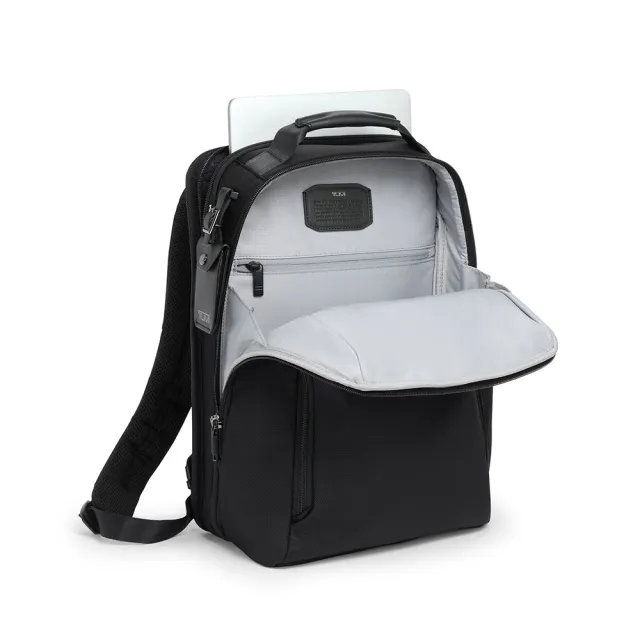 【TUMI】Alpha 中型 15 吋筆電可擴展彈道尼龍後背包 - 黑色(TUMI 官方旗艦店)
