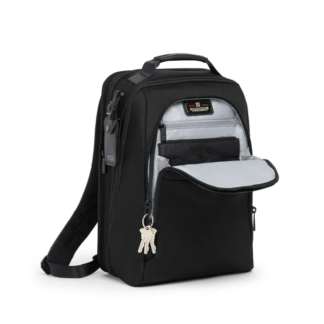 【TUMI】Alpha 中型 15 吋筆電可擴展彈道尼龍後背包 - 黑色(TUMI 官方旗艦店)
