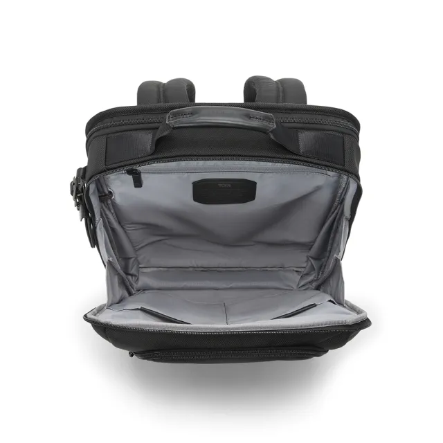【TUMI】Alpha 大型 17 吋可擴展彈道尼龍後背包 - 黑色(TUMI 官方旗艦店)