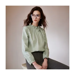 【Le Polka】氣質立領綁帶上衣-女