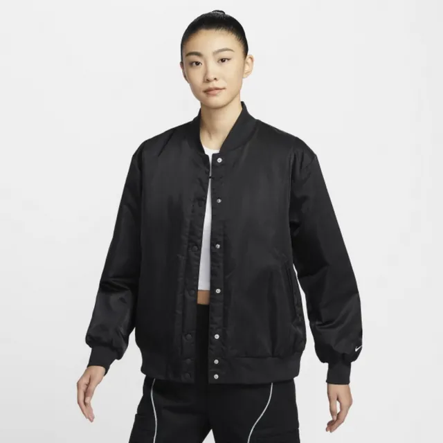 【NIKE 耐吉】Nike Sportswear 立領外套 女款 穿搭 潮流 防潑水 黑色(HJ0972-010)