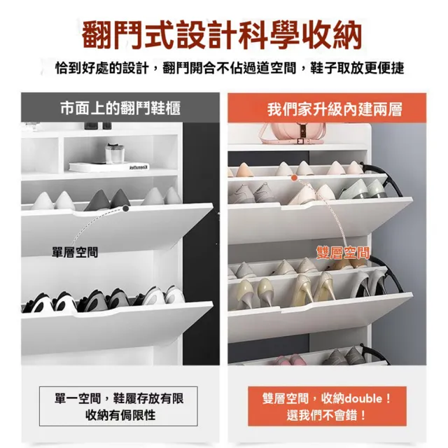 【KOGURE 小慕】翻斗鞋櫃 衣帽架一體(衣帽架外掛設計 大容量陽台置物鞋櫃)