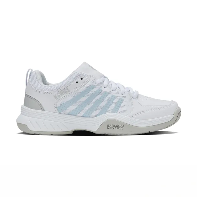 【K-SWISS】透氣輕量網球鞋 COURT EXPRESS 2 運動 匹克球 女鞋  白淺藍色 94428-117-M