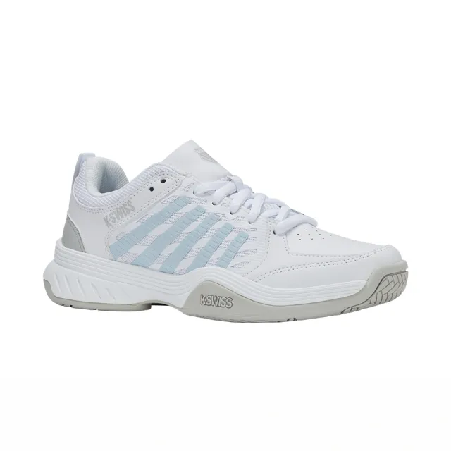 【K-SWISS】透氣輕量網球鞋 COURT EXPRESS 2 運動 匹克球 女鞋  白淺藍色 94428-117-M