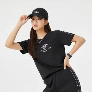 【FILA官方直營】女短袖圓領T恤-黑色(5TEZ-5322-BK_253)