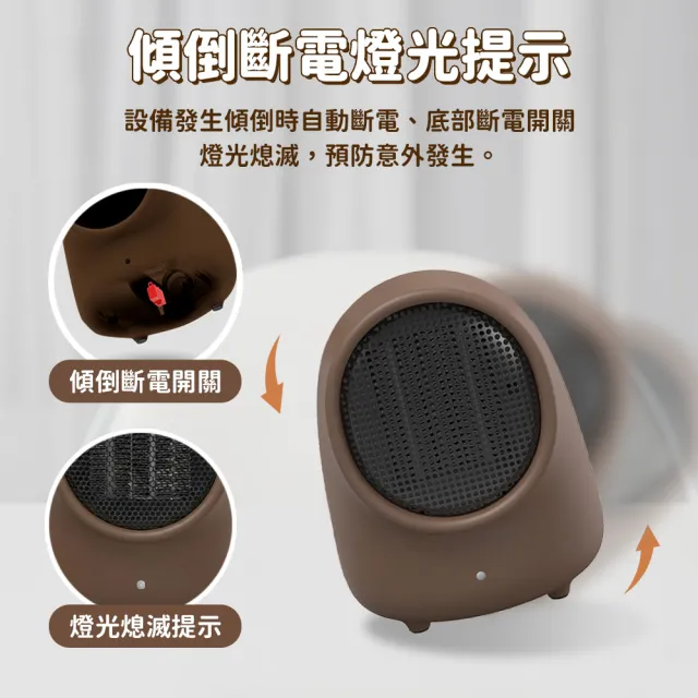 【SOTHING 向物】速熱靜音 迷你桌面暖風機-小熊(暖腳器 電暖器 居家暖風機 小暖器 桌上暖風機 交換禮物)