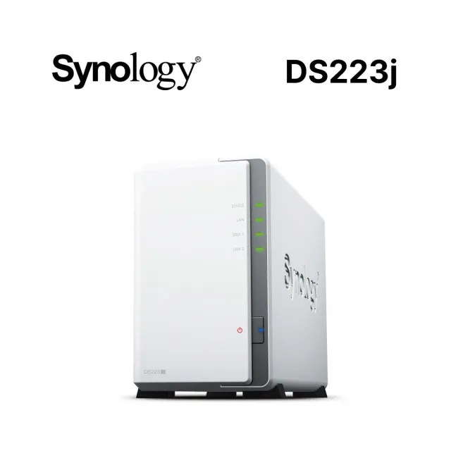 【Synology 群暉科技】搭4TBx2★DS223j 2Bay NAS 網路儲存伺服器+內接硬碟(HAT3300-4T)