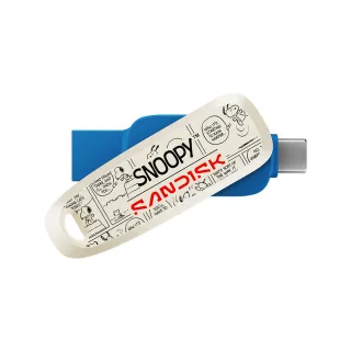 【SanDisk 晟碟】SANDISK Snoopy™ Phone Drive 256GB 雙用隨身碟限量版 藍色(公司貨)