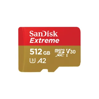 【SanDisk 晟碟】Extreme microSDXC UHS-I 記憶卡 512GB(公司貨)
