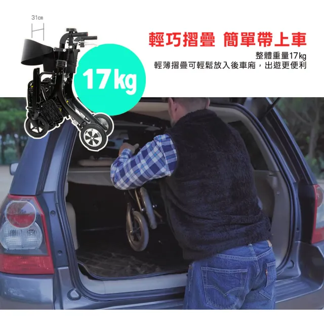 【Suniwin】三合一電動助行器 C760(輕鬆摺疊/ 出國首選/ 老人長輩/ 行動不便)