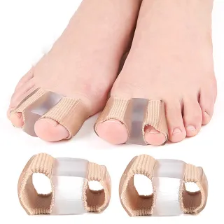 【DAYOU】los2462貳組雙孔纖維分趾器拇趾外翻矯形套大腳骨重疊趾分離器柔軟防磨腳趾套(大友)