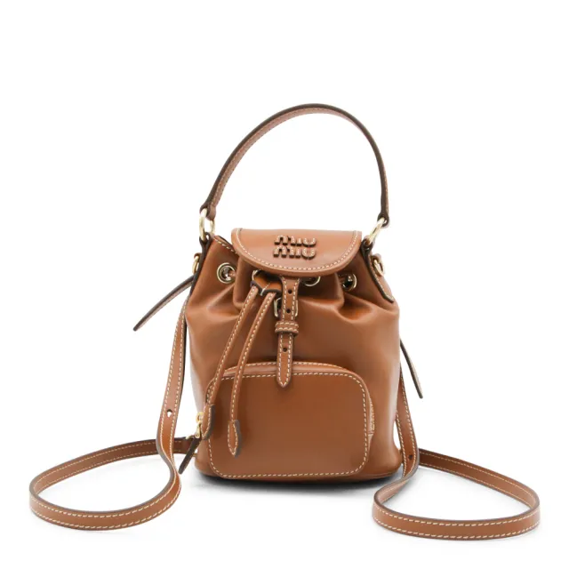 【MIU MIU】Mini Backpack 迷你 皮革 肩背包 後背包 棕色 5BZ045