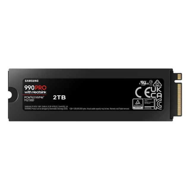 【Samsung 三星】990 PRO 2TB Gen4 PCIe SSD固態硬碟 含散熱(MZ-V9P2T0CW/ 5年保/7450MB/s)