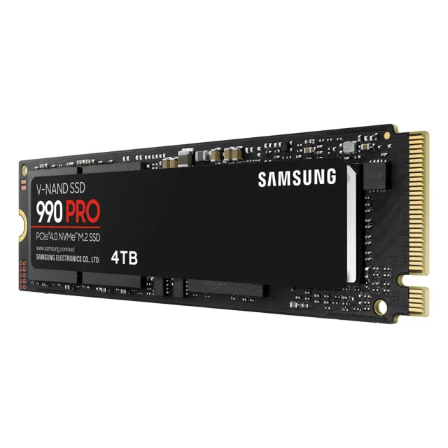 【Samsung 三星】990 PRO 4TB M.2 2280 PCIe 4.0 SSD固態硬碟(MZ-V9P4T0BW/讀7450M/寫6900M)