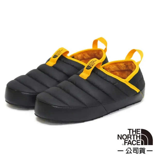 【The North Face】男女 輕便保暖耐久抓地時尚穆勒鞋(怕冷者用).雪地懶人鞋/ 8G4K-AGG 黑/金黃