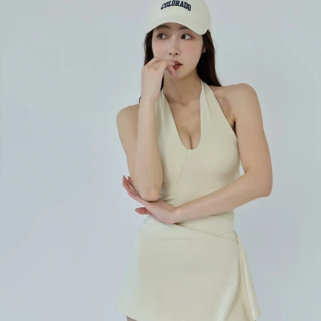 【SeasonsBikini 】掛脖美背奶油色胸墊運動內衣-B1040