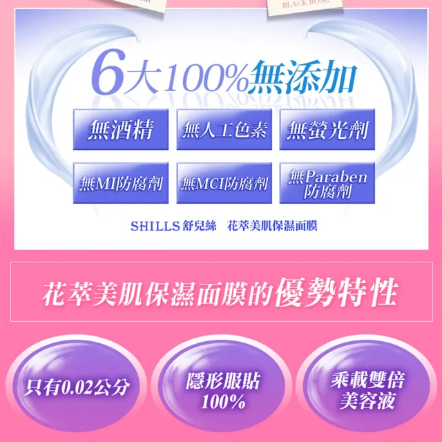 【SHILLS 舒兒絲】水光肌花萃面膜5盒/40片(美白/保濕/緊緻/抗老/修護)