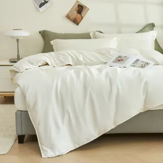 【日禾家居】100%萊賽爾天絲兩用被床包四件組 單/雙/加大/特大-素色/印花多款任選 (60支天絲)