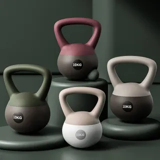 【灰熊厲害】10KG潮時尚工業風軟壺鈴 贈防滑露指手套一雙(軟式壺鈴 深蹲翹臀重訓 健身啞鈴)