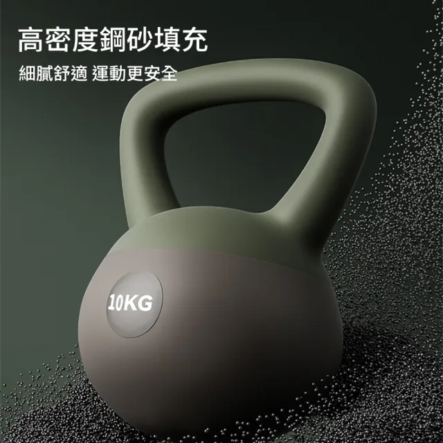 【灰熊厲害】10KG潮時尚工業風軟壺鈴 贈防滑露指手套一雙(軟式壺鈴 深蹲翹臀重訓 健身啞鈴)
