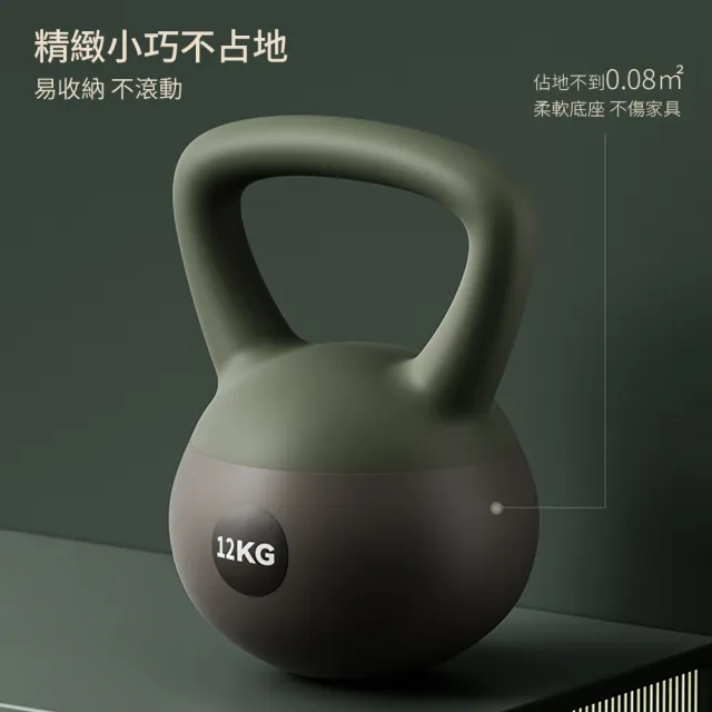 【灰熊厲害】12KG潮時尚工業風軟壺鈴 贈防滑露指手套一雙(軟式壺鈴 深蹲翹臀重訓 健身啞鈴)