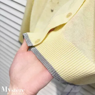 【my stere 我的時尚秘境】雙11 名媛鑲鑽雕花羊毛開襟上衣 羊毛針織 鏤空雕花上衣 羊毛上衣 針織