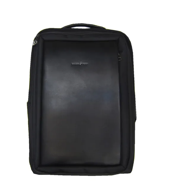 【SNOW.bagshop】雙11 後背包大容量14吋電腦可A4夾二層主袋+外袋共六層固定桿防水尼龍布+皮