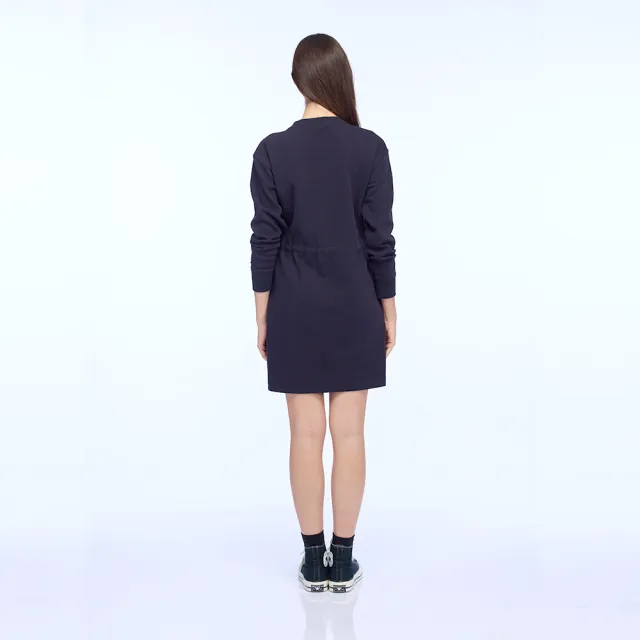 【NAUTICA】官方旗艦 女裝 抽繩長袖連身裙(藍色)