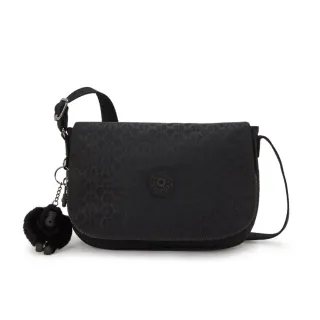 【KIPLING官方旗艦館】經典黑菱格紋印花輕巧側背包-EARTHBEAT S