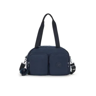 【KIPLING官方旗艦館】碧海深藍多口袋實用斜背包-COOL DEFEA