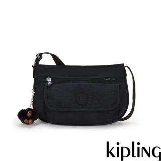 【KIPLING官方旗艦館】率性曜石黑多袋收納側背包-SYRO U