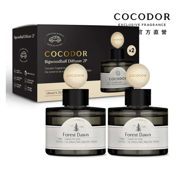 【COCODOR】車用擴香禮盒組(130ml/2入組) 木球款/多款任選/韓國香氛/送禮)
