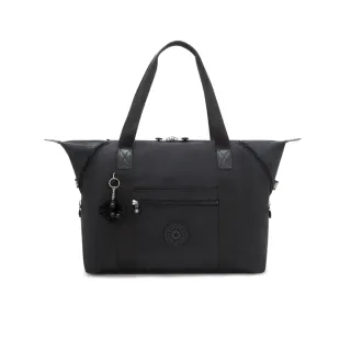 【KIPLING官方旗艦館】曜岩黑品牌經典圓標拉桿旅行袋-ART M