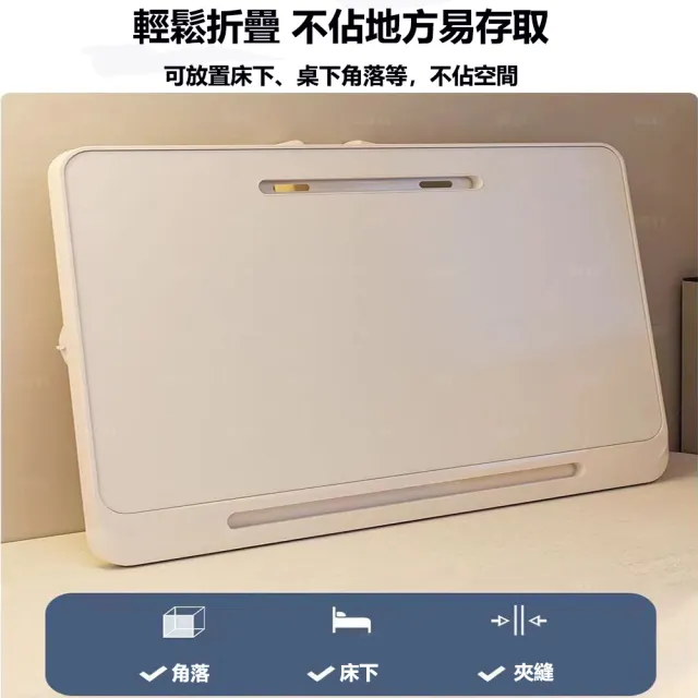 【E家工廠】折疊桌 升降桌 折疊升降床上懶人桌 學習桌 學習書桌 臥室電腦桌(007-KC60cm小升降桌（灰+白）)