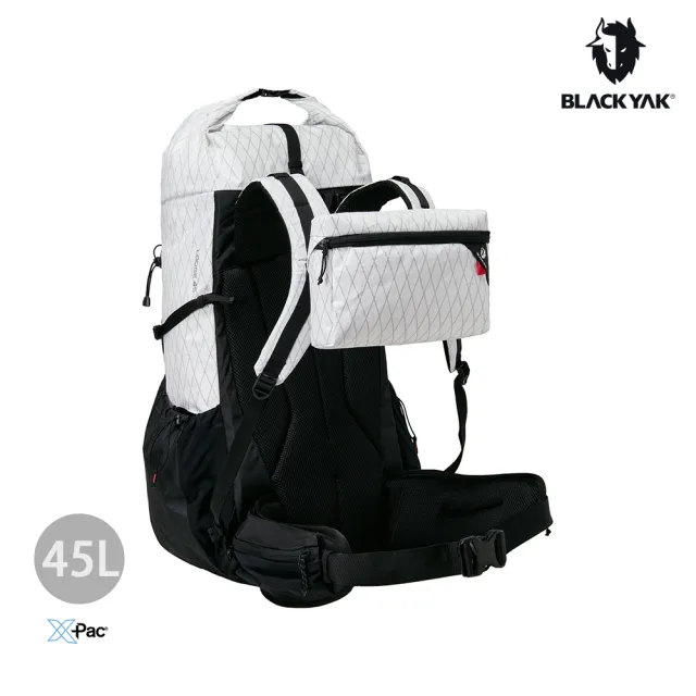 【BLACKYAK】LODGE XP 45L登山背包[白色] X-PAC 高強力尼龍 登山包 捲頂設計 附雨罩(BYEB2NBF0)