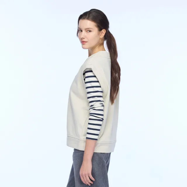 【NAUTICA】官方旗艦 女裝 V領無袖背心(米白色)