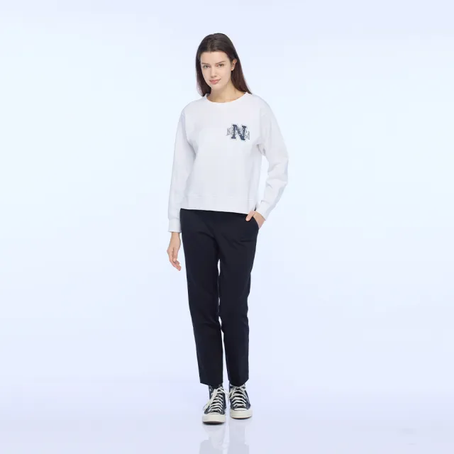 【NAUTICA】官方旗艦 女裝 都會時尚品牌刺繡長褲(藍色)