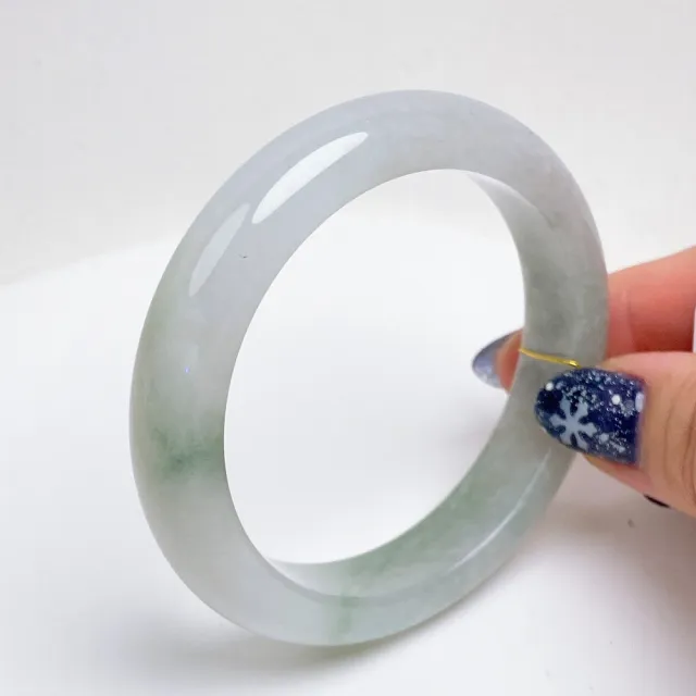 【玉我翡翠】翡翠手鐲 特色冰透手鐲 平安鐲 手圍17mm M53157 緬甸A貨翡翠(台灣權威認證證書/天然A貨翡翠)