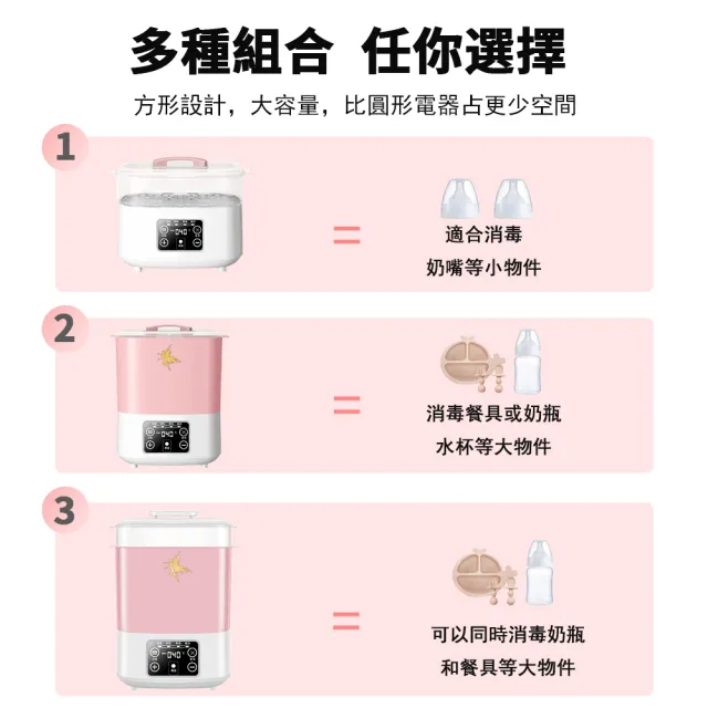 【UVLED 鈺創合成】多功能高溫蒸氣烘乾消毒鍋(溫奶器 奶瓶消毒鍋 輔食加熱器 恆溫熱奶 消毒烘乾 精準控溫)