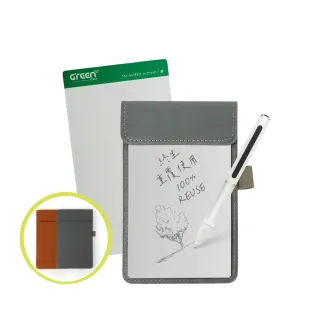【Green Board 】7.2 吋磁性電紙板 MT7進階收納組 - 綠色(電紙板x2+手寫筆+皮革夾  MIT雙專利設計)
