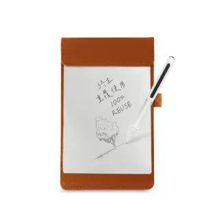 【Green Board 】A5磁性電紙板 MTA5進階收納組 (電紙板+手寫筆+棕色皮革夾)