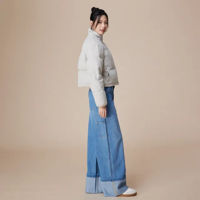 【Lee】女裝 羽絨外套 / 短版立領 80/20 淺卡其 季節性版型(LB515009128)
