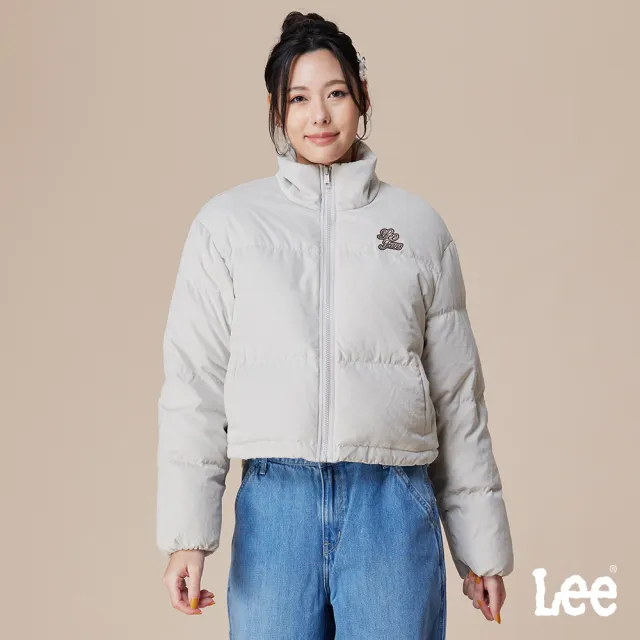【Lee】女裝 羽絨外套 / 短版立領 80/20 淺卡其 季節性版型(LB515009128)