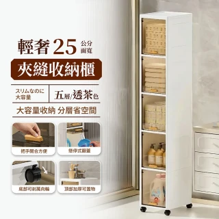 【Ashley House】曦光25面寬5層隙縫收納櫃(夾縫收納櫃 窄版收納櫃 置物櫃 儲物櫃)