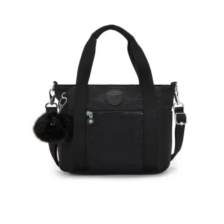 【KIPLING】黑色幾何印花手提斜背兩用側肩包-JAYLA S